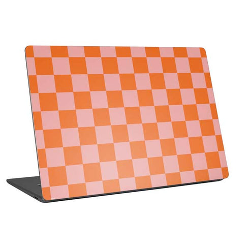 Orange Checkered Universal Laptop 12in (9.8 x 6.8in) Skin